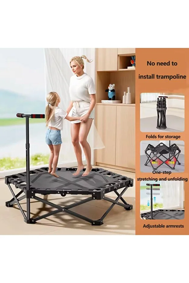 Leyaton Tutmalı KATLANIR Step Trambolin 106 Cm Yetişkin -Çocuk